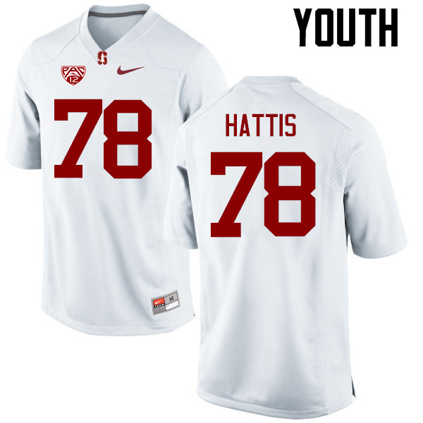 Youth Stanford Cardinal #78 Henry Hattis College Football Jerseys Sale-White